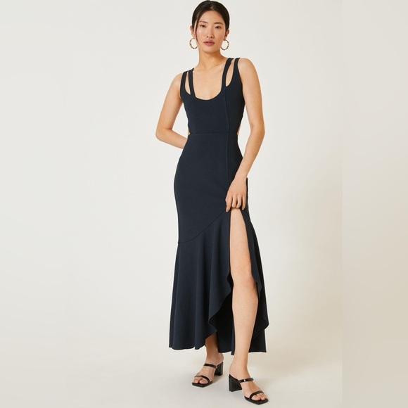 Maeve Anthropologie strappy maxi gala dress w/ slimming side cut outs in jersey - Picture 1 of 8